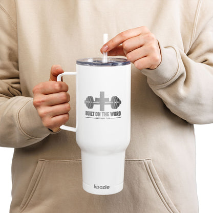 40oz Engraved Insulated Tumbler — Fitness Barbell Design (With Lid & Straw)