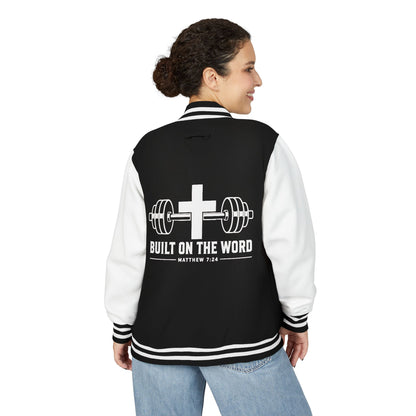 Built on the Word Cross & Barbell Letterman Jacket