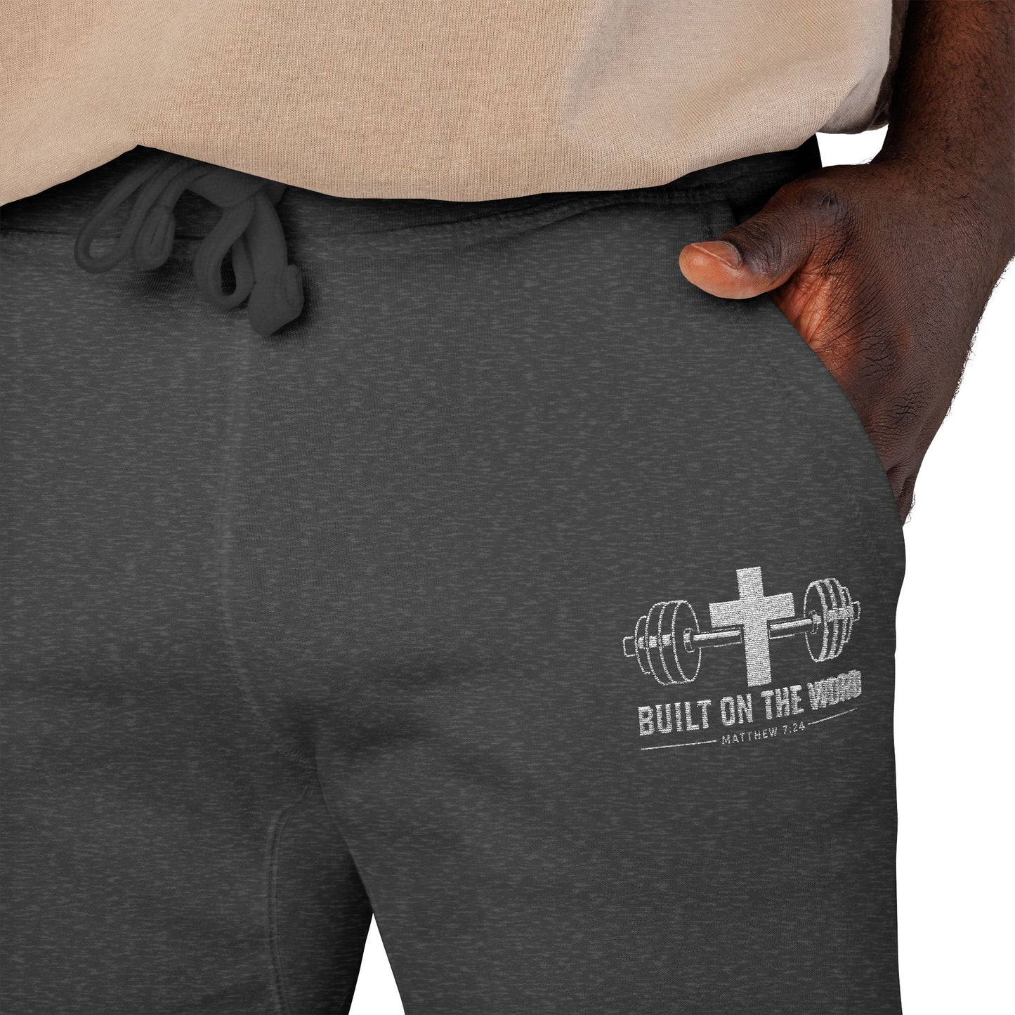 “Built on the Word” Fleece Sweatpants (Embroidery)