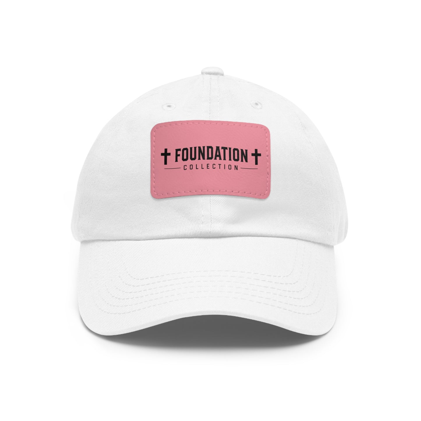 Leather Patch Dad Hat — "Foundation Collection" Embossed Casual Baseball Cap