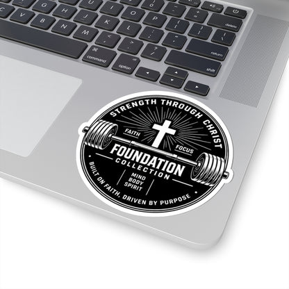 Foundation Collection Christian Fitness Sticker — "Strength Through Christ" Kiss-Cut