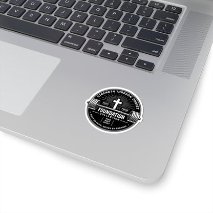 Foundation Collection Christian Fitness Sticker — "Strength Through Christ" Kiss-Cut