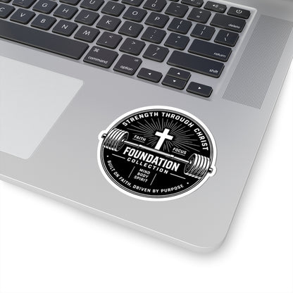 Foundation Collection Christian Fitness Sticker — "Strength Through Christ" Kiss-Cut