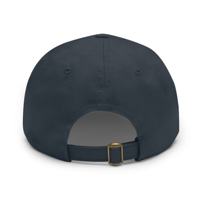 Leather Patch Dad Hat — "Foundation Collection" Embossed Casual Baseball Cap