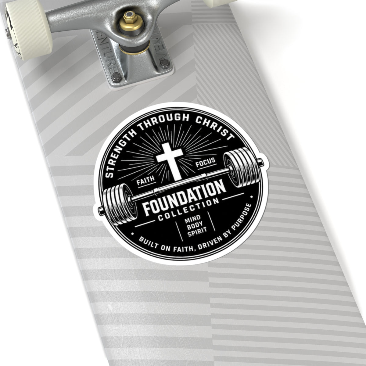 Foundation Collection Christian Fitness Sticker — "Strength Through Christ" Kiss-Cut