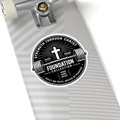 Foundation Collection Christian Fitness Sticker — "Strength Through Christ" Kiss-Cut