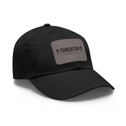 Leather Patch Dad Hat — "Foundation Collection" Embossed Casual Baseball Cap