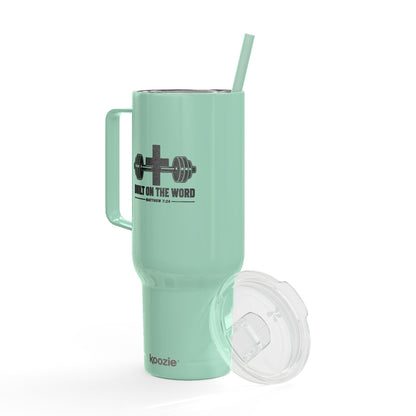 40oz Engraved Insulated Tumbler — Fitness Barbell Design (With Lid & Straw)