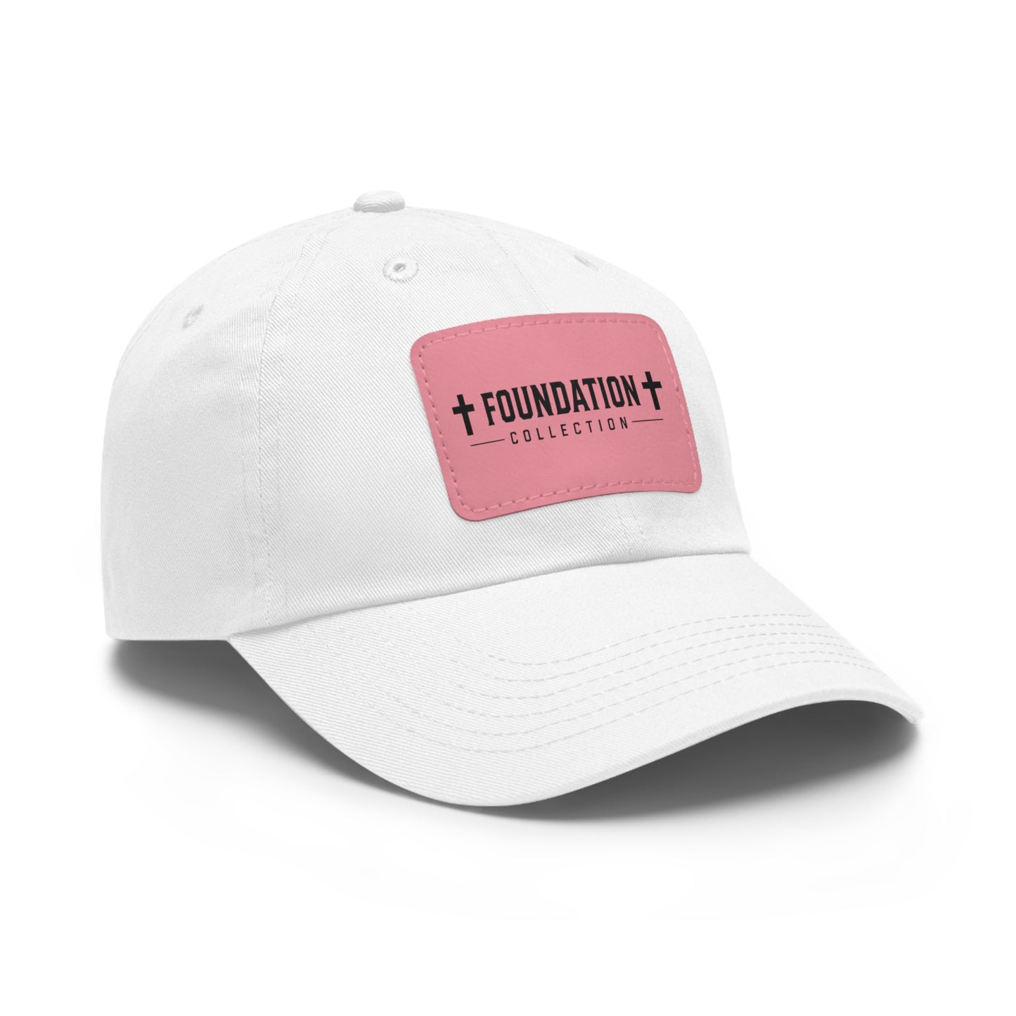 Leather Patch Dad Hat — "Foundation Collection" Embossed Casual Baseball Cap