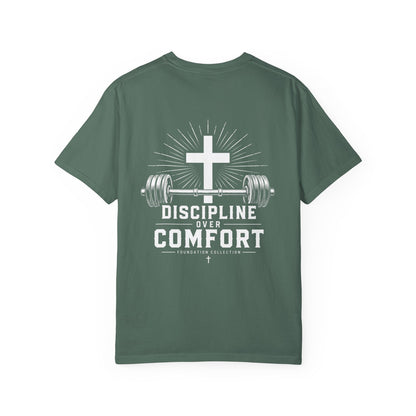 Discipline Over Comfort T-Shirt — Foundation Collection Christian Fitness Tee