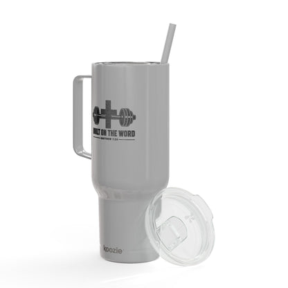 40oz Engraved Insulated Tumbler — Fitness Barbell Design (With Lid & Straw)